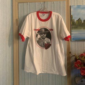 Gildan Men's White T-Shirt w/Red Trim